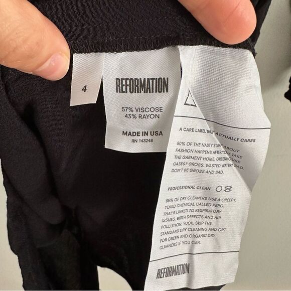 Reformation Prue Dress Black - Picture 7 of 7